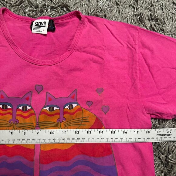 90s Retro Laurel Burch Cat Tee Size L - Picture 5 of 7